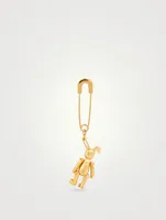 18K Goldplated Safety Pin Bunny Earring