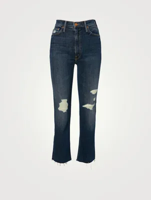 High-Waisted Rider Jeans With Ankle Fray