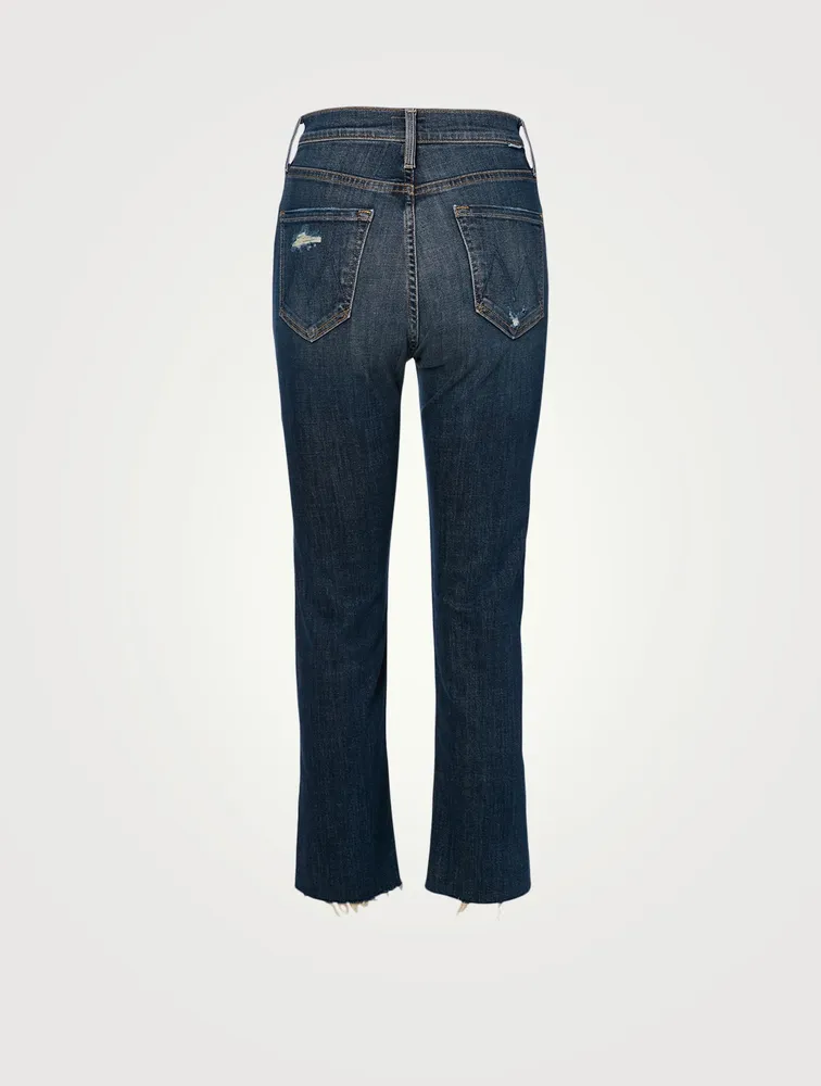 High-Waisted Rider Jeans With Ankle Fray
