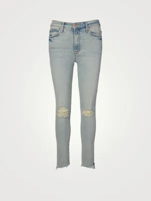 Stunner High-Rise Ankle Jeans With Step Fray