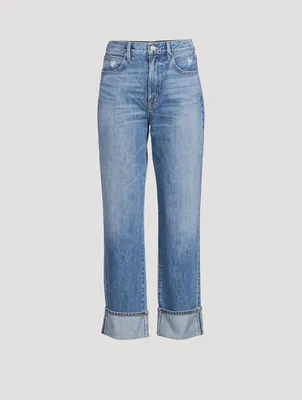 London High-Waisted Straight Ankle Jeans