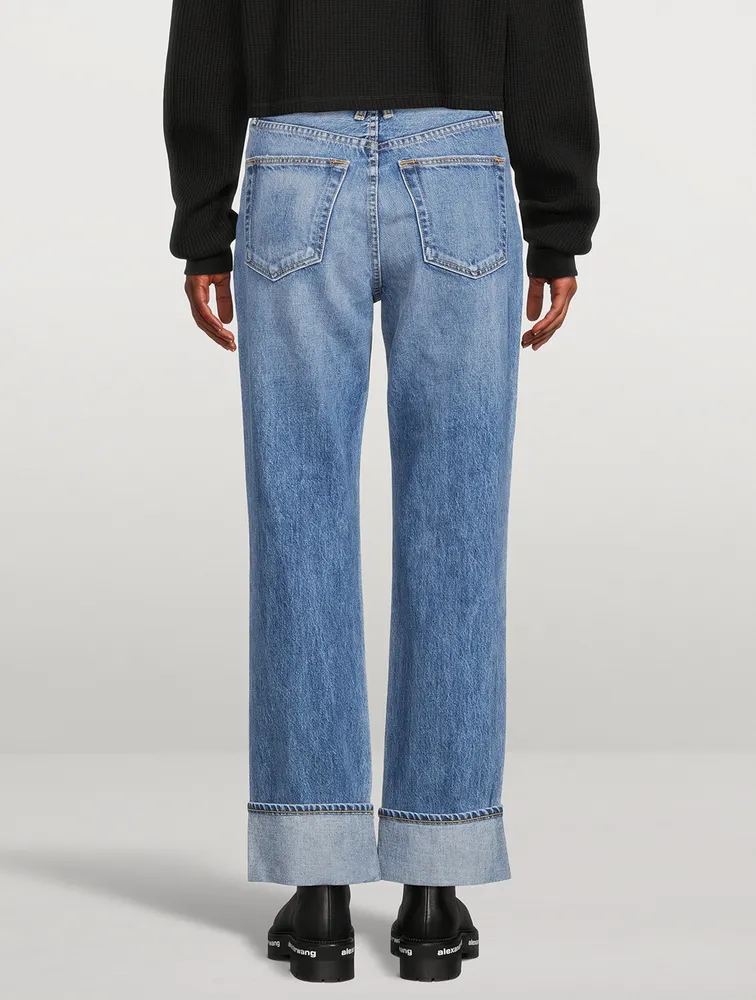 London High-Waisted Straight Ankle Jeans