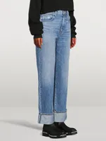 London High-Waisted Straight Ankle Jeans