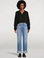 London High-Waisted Straight Ankle Jeans