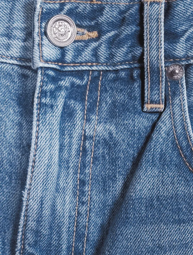 London High-Waisted Straight Ankle Jeans
