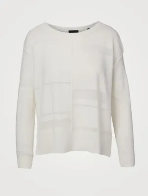 Linen-Blend Gauze Sweater