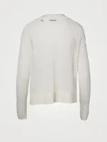 Linen-Blend Gauze Sweater