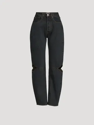 Cowgirl High-Waisted Jeans With Cut-Out