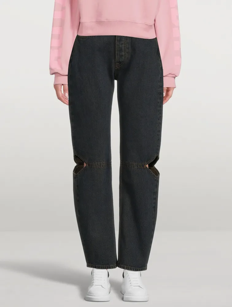 Cowgirl High-Waisted Jeans With Cut-Out