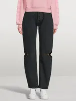 Cowgirl High-Waisted Jeans With Cut-Out