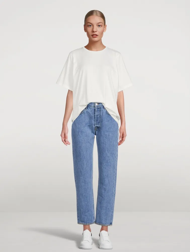 Tate Crop High-Waisted Straight Jeans