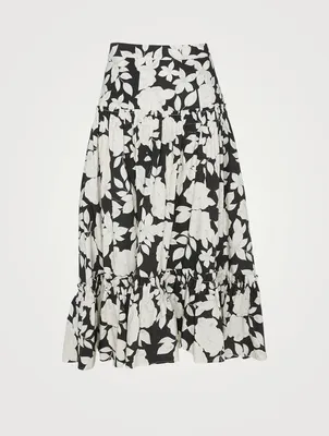 Tisbury Midi Skirt In Floral Print