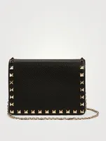 Mini Rockstud Leather Chain Pouch