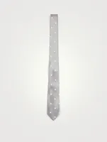 Silk Tie In Polka Dot Print