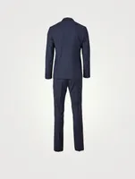 Wool Slim-Fit Two-Piece Suit Check Print