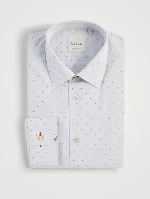 Tailored Shirt Pin Dot Print