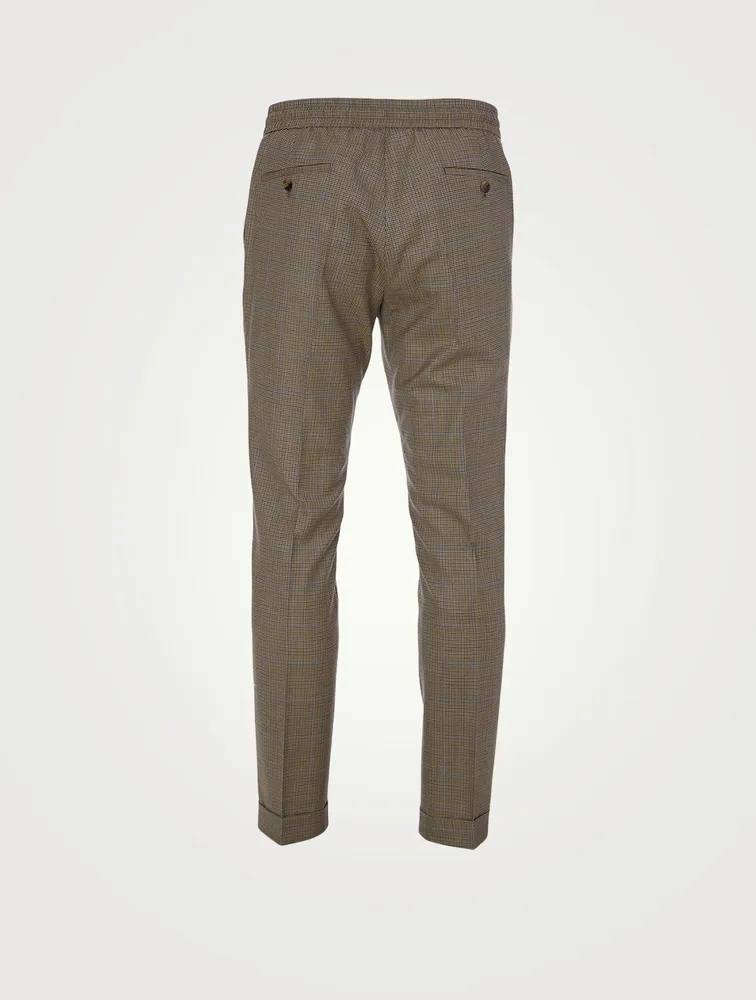 Wool And Silk Pants Houndstooth Print