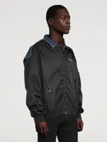 Nylon And Denim Bomber Jacket