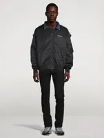 Nylon And Denim Bomber Jacket