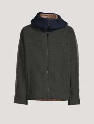 Wool-Blend Zip Blouson Jacket