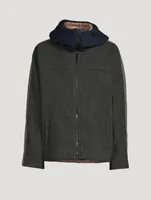 Wool-Blend Zip Blouson Jacket