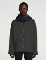 Wool-Blend Zip Blouson Jacket