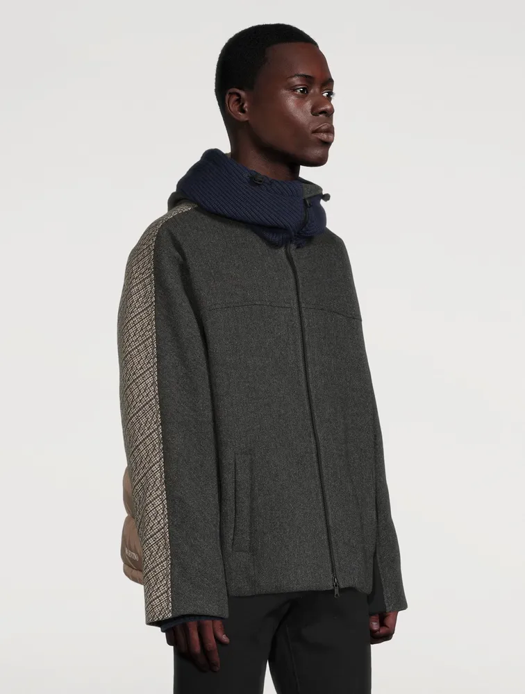 Wool-Blend Zip Blouson Jacket