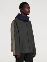 Wool-Blend Zip Blouson Jacket