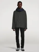 Wool-Blend Zip Blouson Jacket