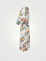 Cotton Midi Dress Floral Print