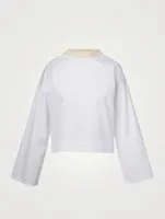 Mockneck Flared-Sleeve Shirt