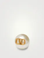 VLOGO Signature Faux Pearl Stud Earrings