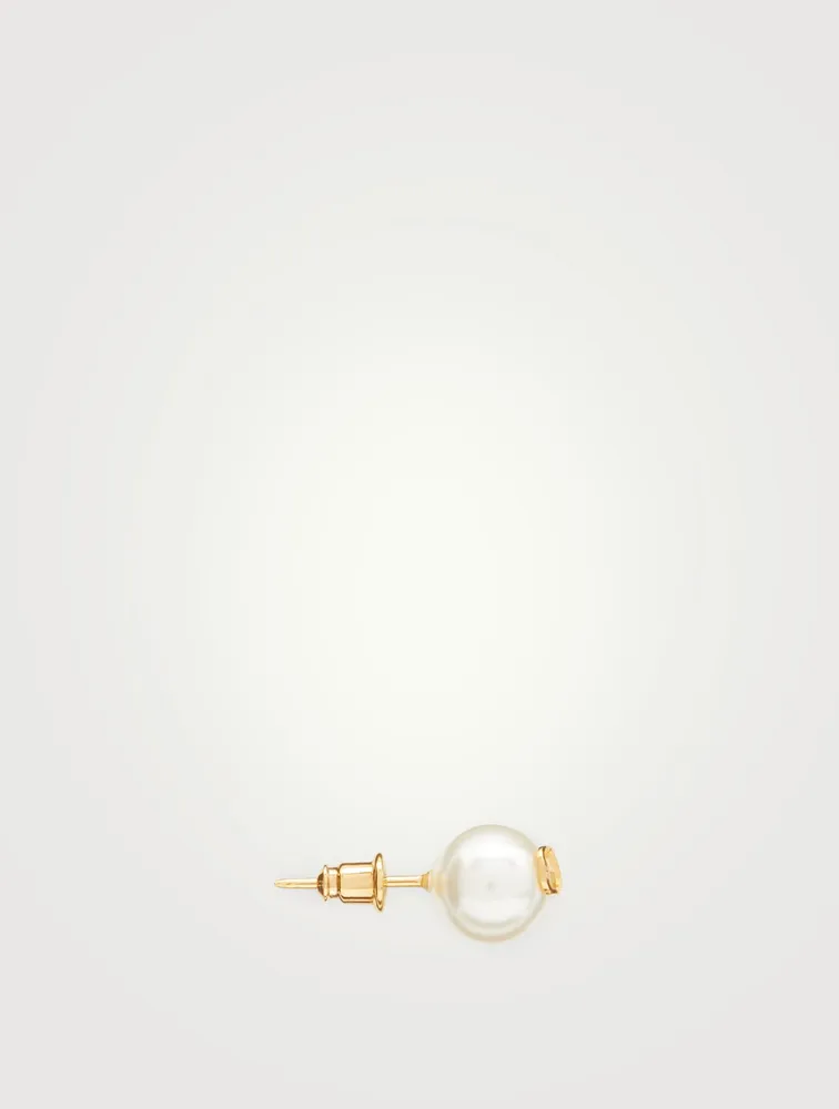 VLOGO Signature Faux Pearl Stud Earrings