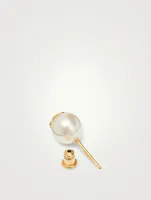 VLOGO Signature Faux Pearl Stud Earrings