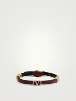 VLOGO Leather Bracelet With Crystals