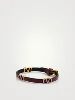 VLOGO Leather Bracelet With Crystals