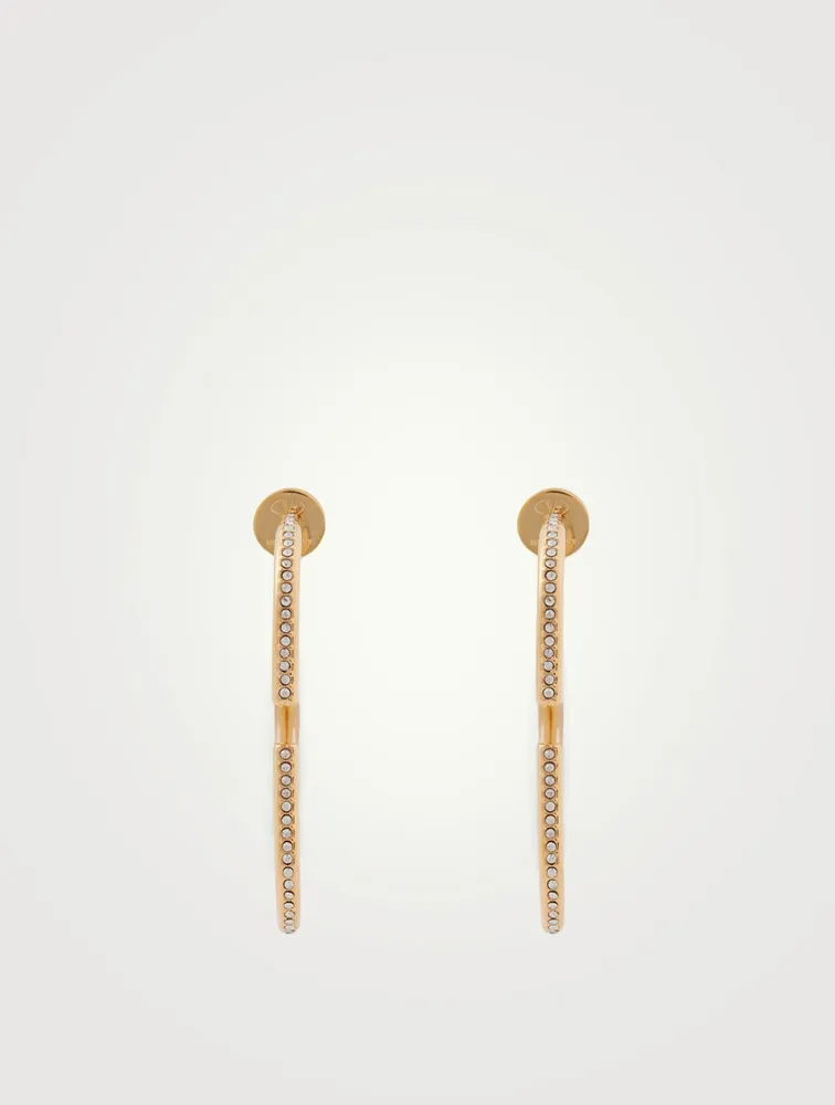 VLOGO Hoop Earrings With Crystals