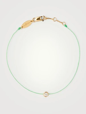 Pure 18K Gold String Bracelet With Diamond