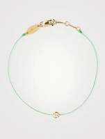 Pure 18K Gold String Bracelet With Diamond