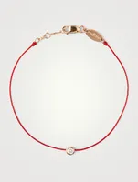 Pure 18K Rose Gold String Bracelet With Diamond