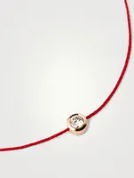 Pure 18K Rose Gold String Bracelet With Diamond