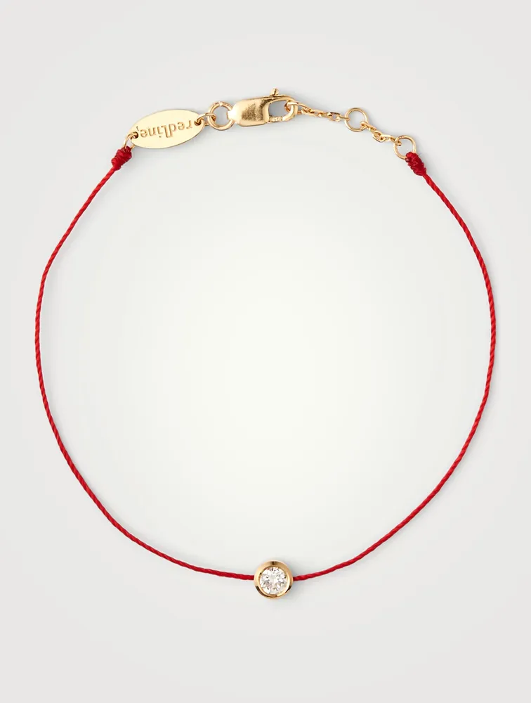 So Pure 18K Gold String Bracelet With Diamond