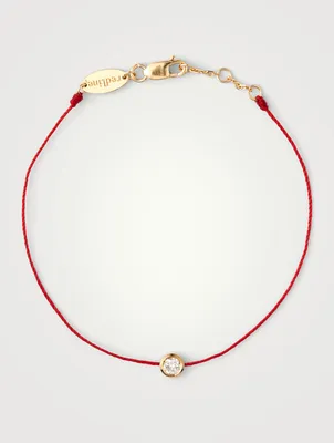 So Pure 18K Gold String Bracelet With Diamond