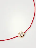 So Pure 18K Gold String Bracelet With Diamond