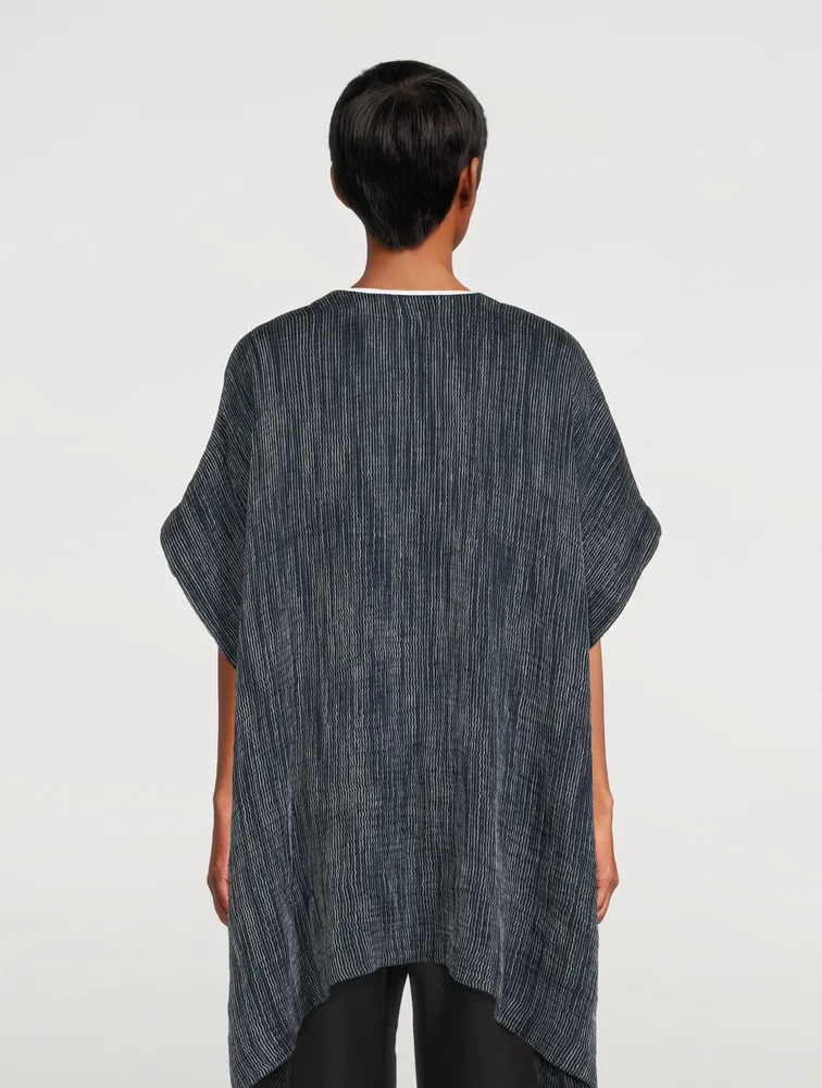 Linen-Blend Tunic Shirt