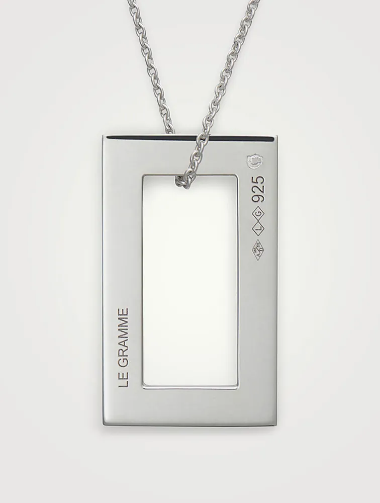 3.4g Polished And Brushed Sterling Silver Pendant Necklace