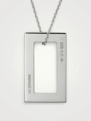 3.4g Polished And Brushed Sterling Silver Pendant Necklace