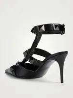 Roman Stud Leather Ankle-Strap Pumps