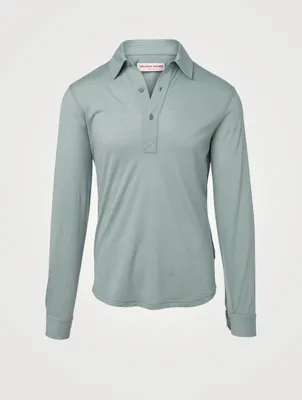 Sebastian Wool Long-Sleeve Polo Shirt