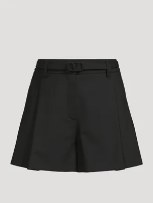 Wool-Blend Techno Toile Shorts